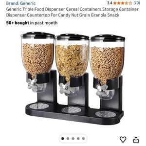 Cereal dispenser triple